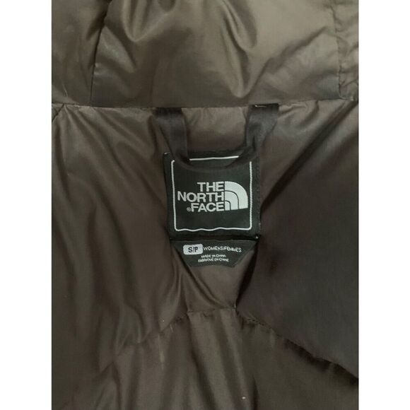 The North Face Brown Hyvent Goose Down Parka LONG JACKET COAT hooded sz small - Picture 5 of 10